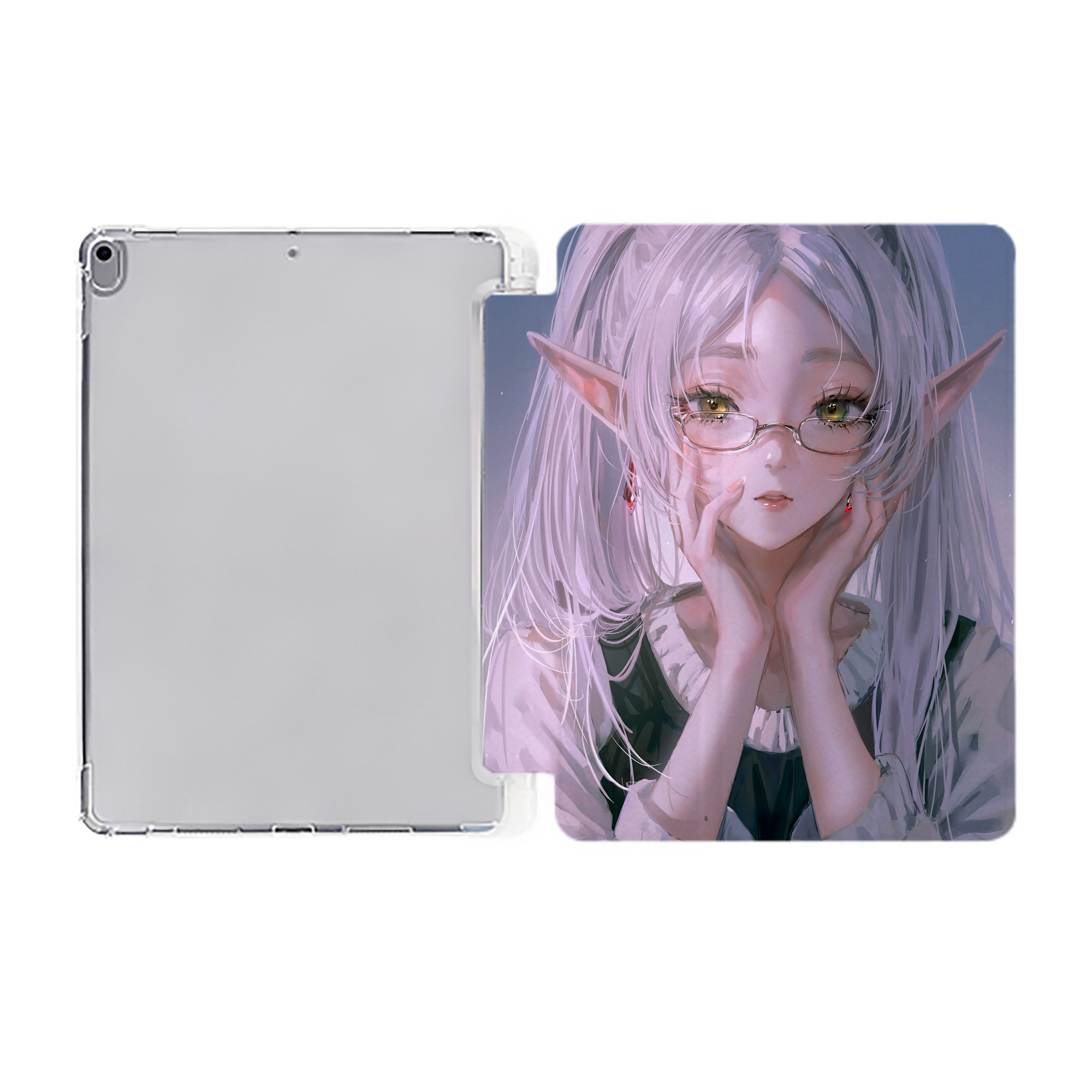 （画像用） 葬送のフリーレン Frieren IPad ケース ペン収納付き 三つ折りスタンド PUレザー×シリコン 対応機種9.5/10.5/10.9インチ